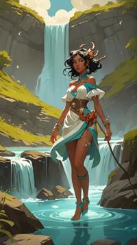 whimsical art stylized by Brian Kesinger and Peter Mohrbacher , cartoon art, Anime, Roma Female