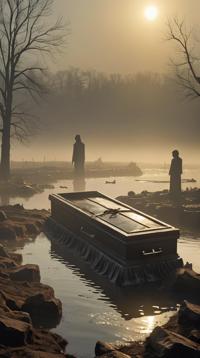Burial of the Dead , it is Pleated and Dystopian, Suffering, water