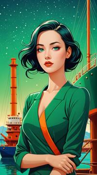 surrealism art designed by Tang Yau Hoong, Portrait, Noble slim Girl Shipbuilder, behance