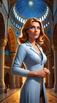 D art stylized by Pixar and Vincent Callebaut , character art, buff Female Astronomer, the Astronomer is Disgusting