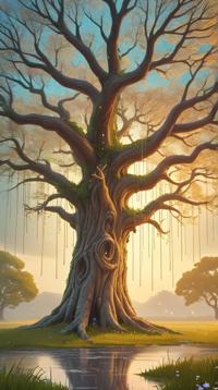 Rule of Thirds, Whispers of the wind reveal secrets of forgotten lands, echoing through ancient trees , very Anxious