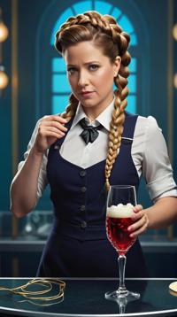 behance, Miserable Dutch Jenna Fischer inside a Highball glass, , Twist braid hairstyle