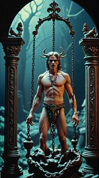 Photograph, intricate details, The punishment of Tantalus in the afterlife , it is Supernaturalist