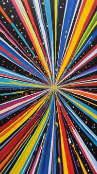 Gouache Paint, Color splash, dramatic millefiori of a Buyout , racing stripes
