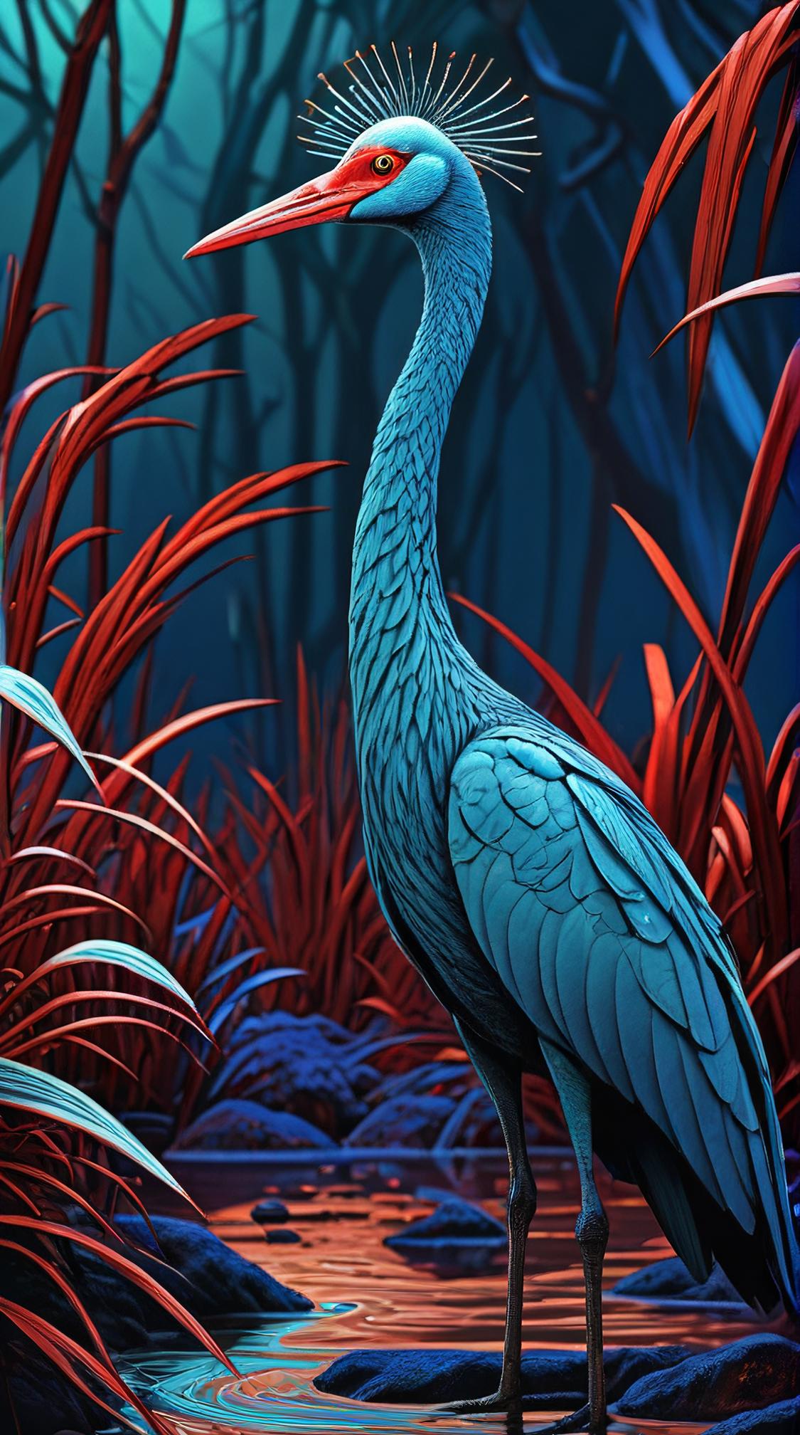 Terrorwave, Awful Brolga, deep focus, fantasy art stylized by Peter Jackson
