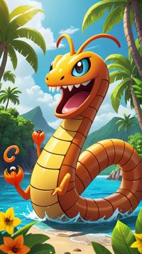 pokemon style Spice worm, Summer, Trillwave, magical