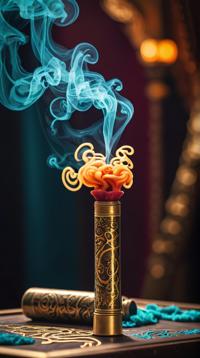 Otherworldly Deafening Incense, Satisfying, Tattoo style, back light