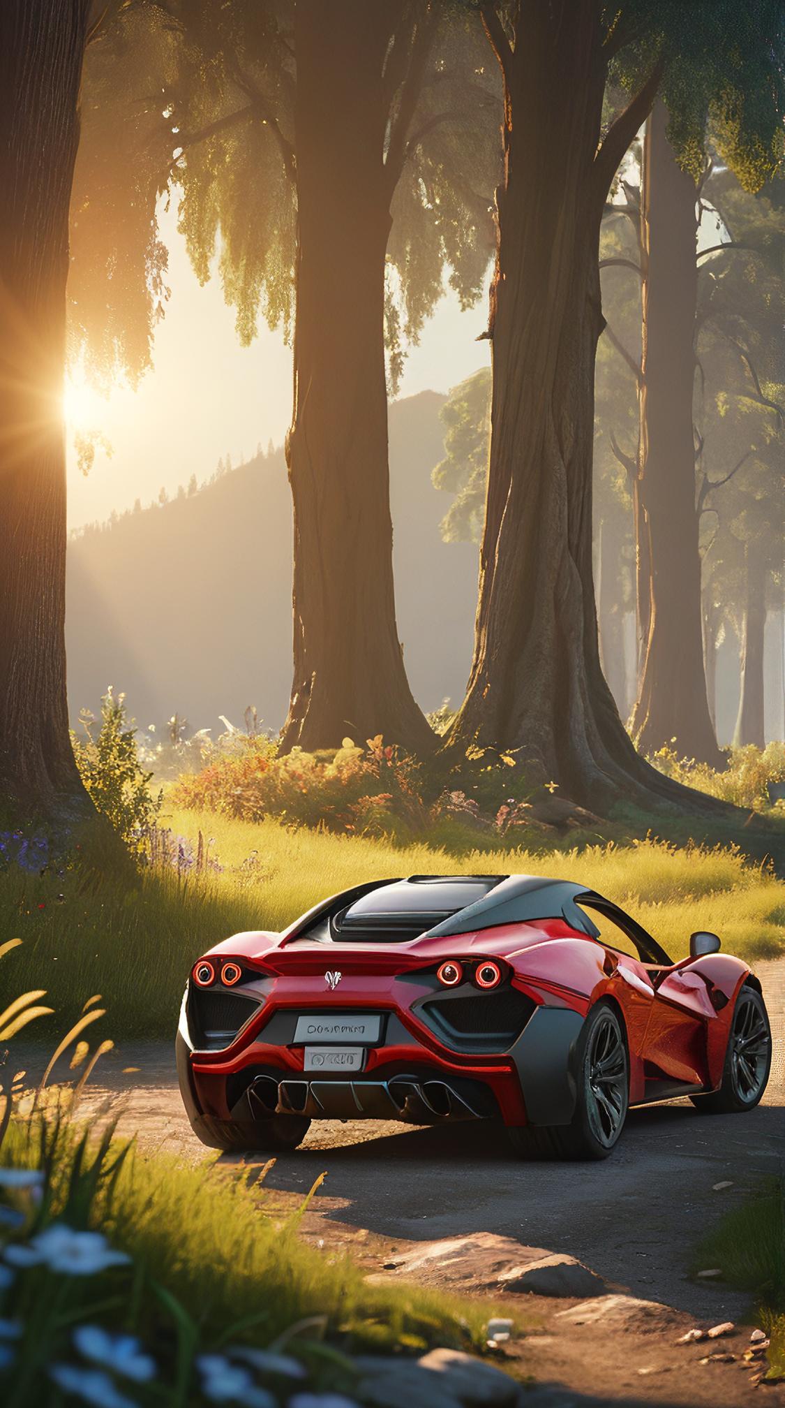 Unity Engine, Asymmetrical Trike Ferrari , nature, Sunny