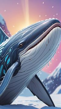 portrait, close up of a busty petite Tribal giant Fin Whale , wearing costume, Dragon Wings