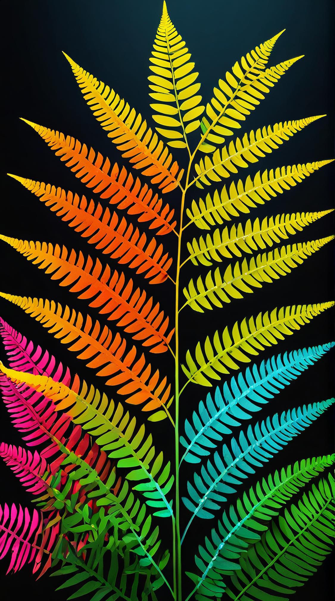 surrealism art stylized by Tang Yau Hoong , colorful art, Colombian Fern, the Fern is very Ugly