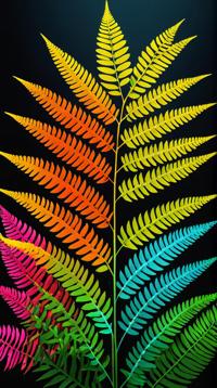 surrealism art stylized by Tang Yau Hoong , colorful art, Colombian Fern, the Fern is very Ugly