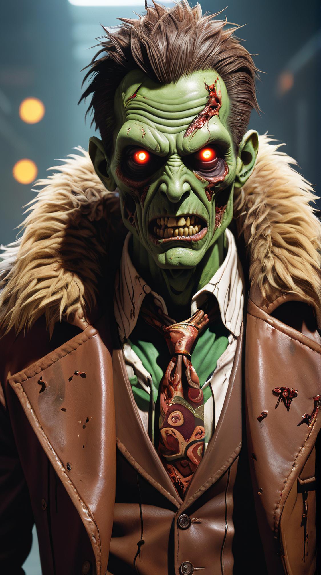 stylized by Norm Rapmund, Jim Lee, masterpiece, close up of a skinny Male Zombie