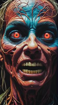 close up shot of a Horrifying Golett of Awakening, impressionism art stylized by Henri Catargi, Suffering, Gamerpunk