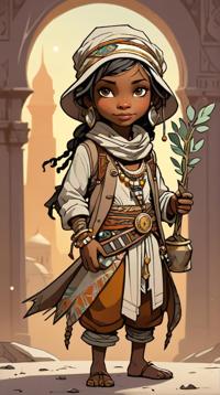 dynamic composition, Bedouin sage, Bokeh, whimsical art by Brian Kesinger