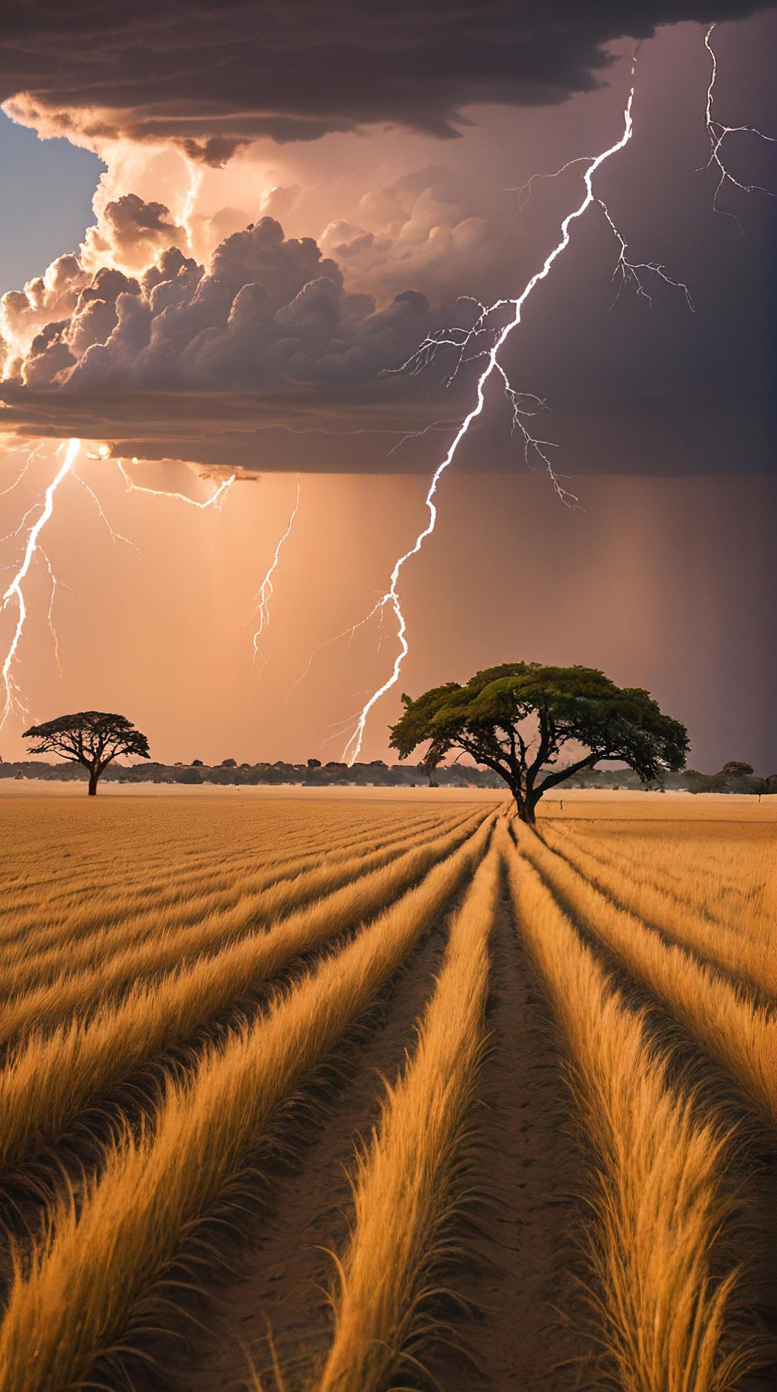 art by Roger Deakins, Michael Shainblum, fairy tale, landscape of a Beautiful Savanna