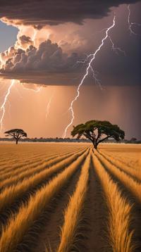 art by Roger Deakins, Michael Shainblum, fairy tale, landscape of a Beautiful Savanna