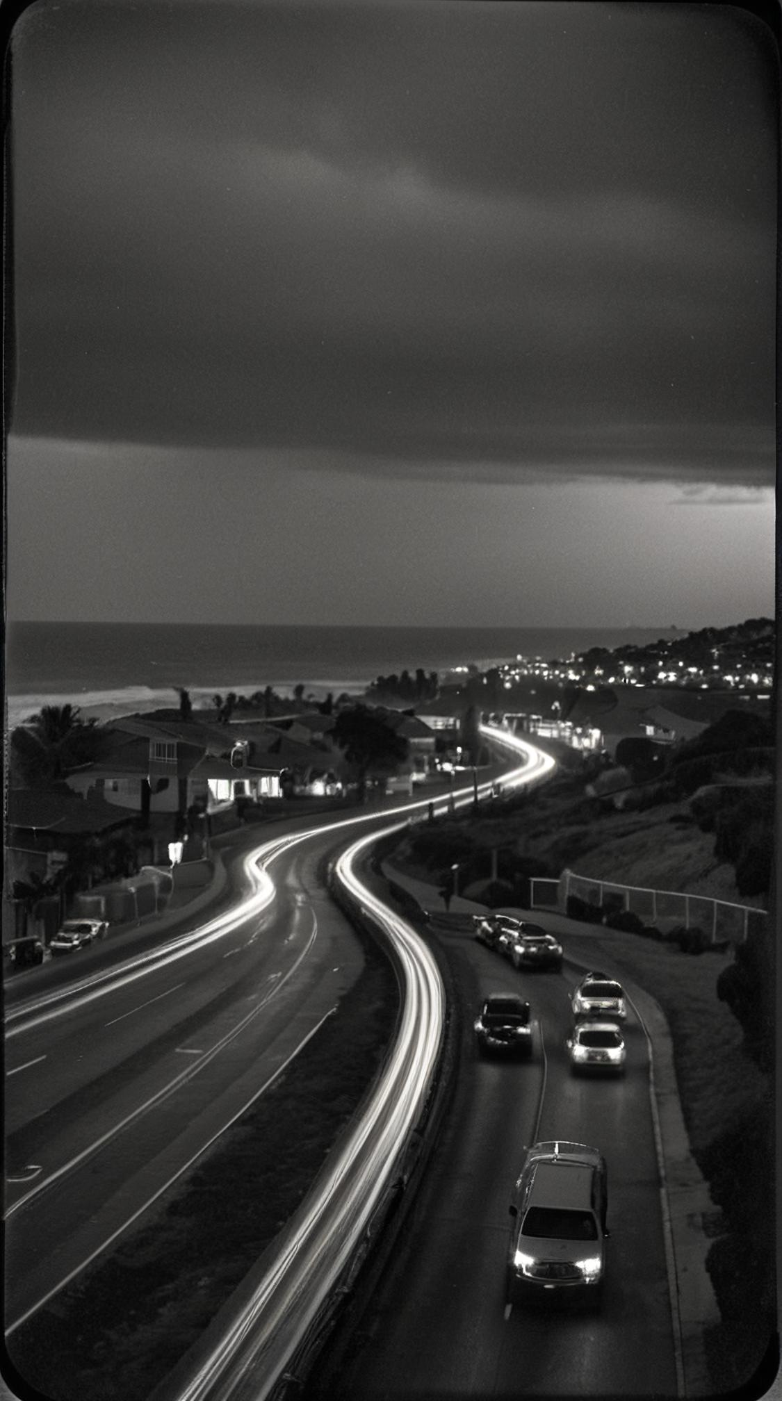 photograph, landscape of a Crowded Mystifying San Diego, Hurricane, Relaxed