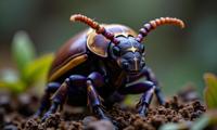 photograph, , knee level shot of a broad shouldered traditional Golden Age Orchid Beetle Jedi , it is very Blessed and Internally Glowing