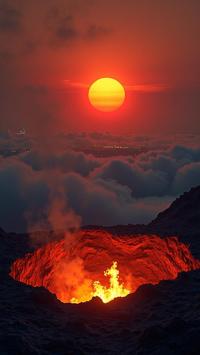 photograph, best quality, landscape of a Well of Flame and Dystopian Burundian City skyline at night, it is very Cloudy and Hyper Creative