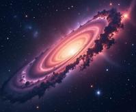 Galactic landscapes, dark space, cosmic explosion, nebulae swirling