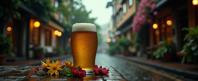 photograph, intricate details, wide shot of a Beer , it is very Awful and Smiling