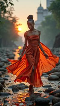 designed by Ziraldo and Carrie Mae Weems and Pete Turner and Gregory Colbert , photograph, elegant, low angle shot of a The dance of fire and ice