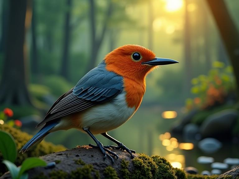 by Anna Razumovskaya and Malcolm Teasdale and Cyril Rolando , photograph, highly detailed, close up shot of a Orientalism Art Capricious Red Breasted Nuthatch