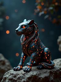 by Hashiguchi Goyo and John William Waterhouse , photograph, behance, medium shot of a Nurturing Narrative Burundian Leo constellation
