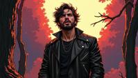 by Siya Oum and Steve Hillier and Bill Watterson , photograph, best quality, full body shot of a tall Gypsy Pop star Male Archangel