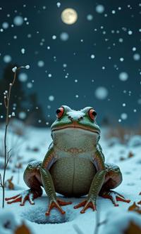 by Eva vankmajerov and Filippino Lippi and Tatiana Hordiienko and Ren Hang , photograph, fairy tale, ground level shot of a Boho Formal Frog