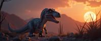 photograph, stylized, soft focus of a Allosaurus , the Allosaurus is very Palehearted and Tender