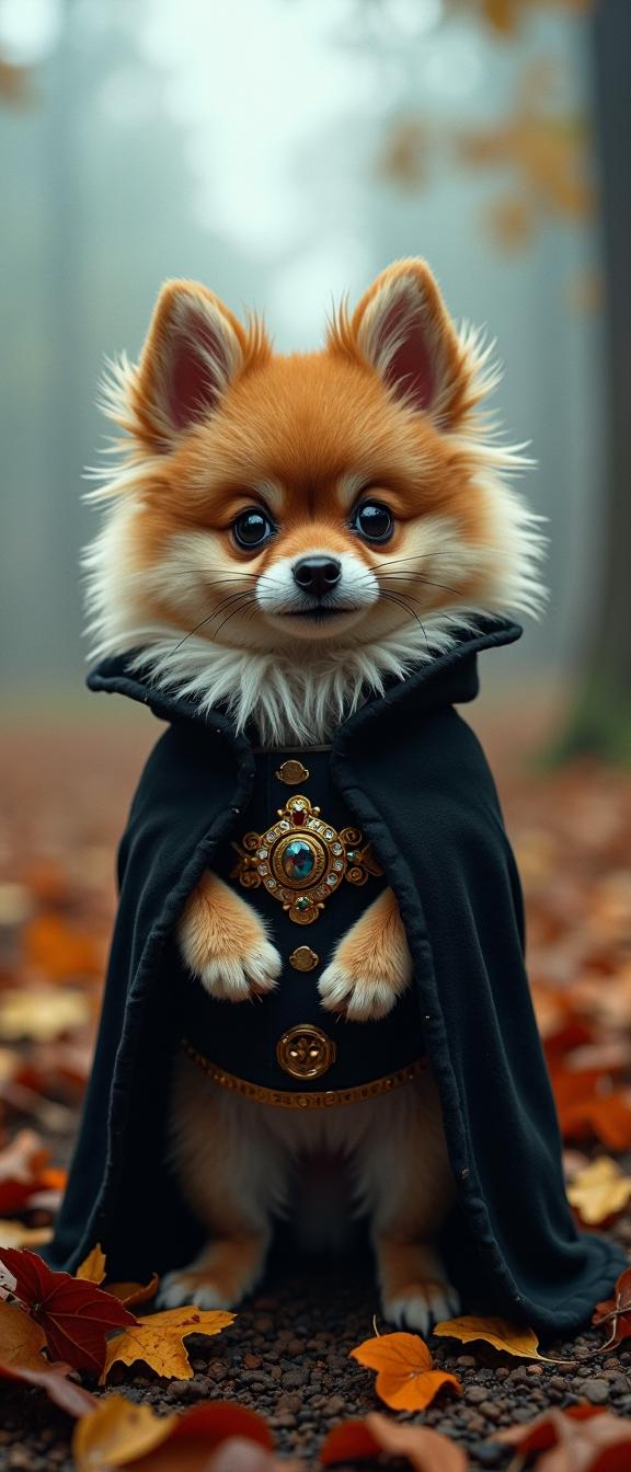stylized by Didier Barra and Jean Fautrier , photograph, insane details, two shot angle of a Synthwave Art Ghostly athletic traditional Pakistani Pomeranian Puppy