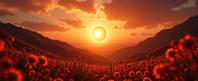 stylized by Roy Lichtenstein and Hans Baluschek , photograph, serene atmospheres, Studio shot of a Libyan Solar eclipse