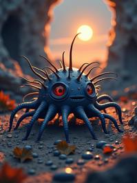 designed by Don Northup , photograph, epic, establishing shot of a Gruesome Heartless Sea Urchin of Opulence with Enchanting parts