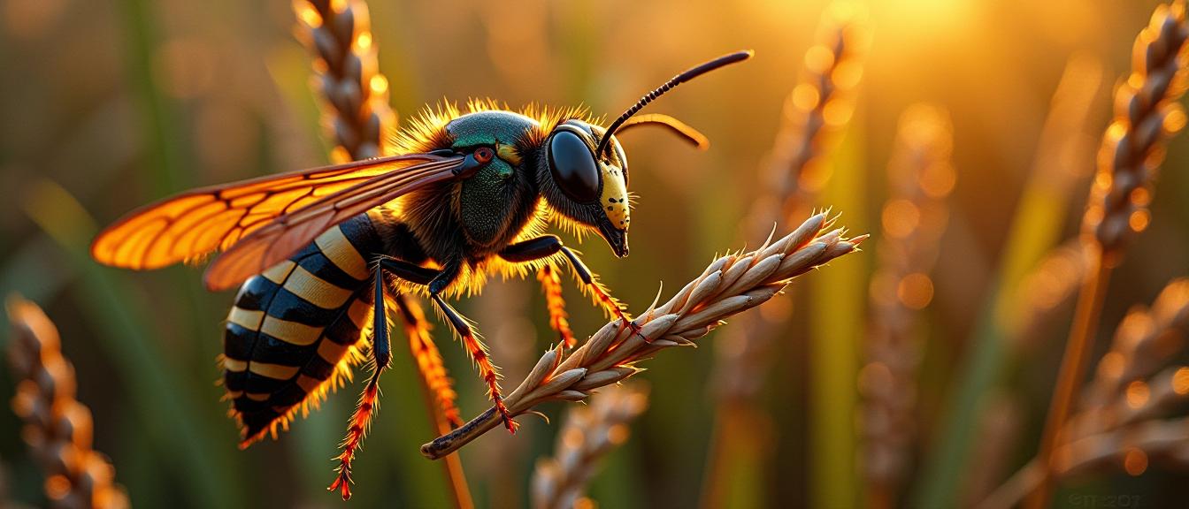 art by William Holman Hunt and Anne McCaffrey and Dante Gabriel Rossetti , photograph, insane details, side view shot of a Abhorrent Fluid Wasp of Charm