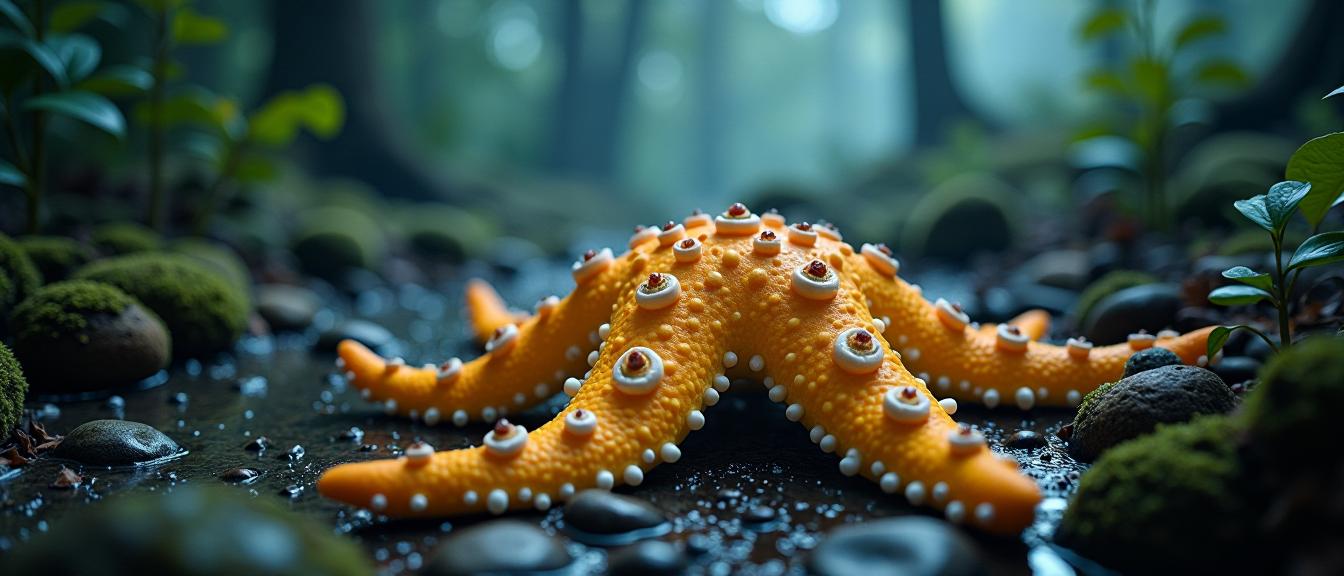 photograph, Altermodern, concept art, long shot of a Comely Psychadelic Scandinavian Starfish