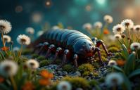 designed by Taylor Wessing , photograph, dynamic composition, overhead angle of a Fantasy Inspired Centipede