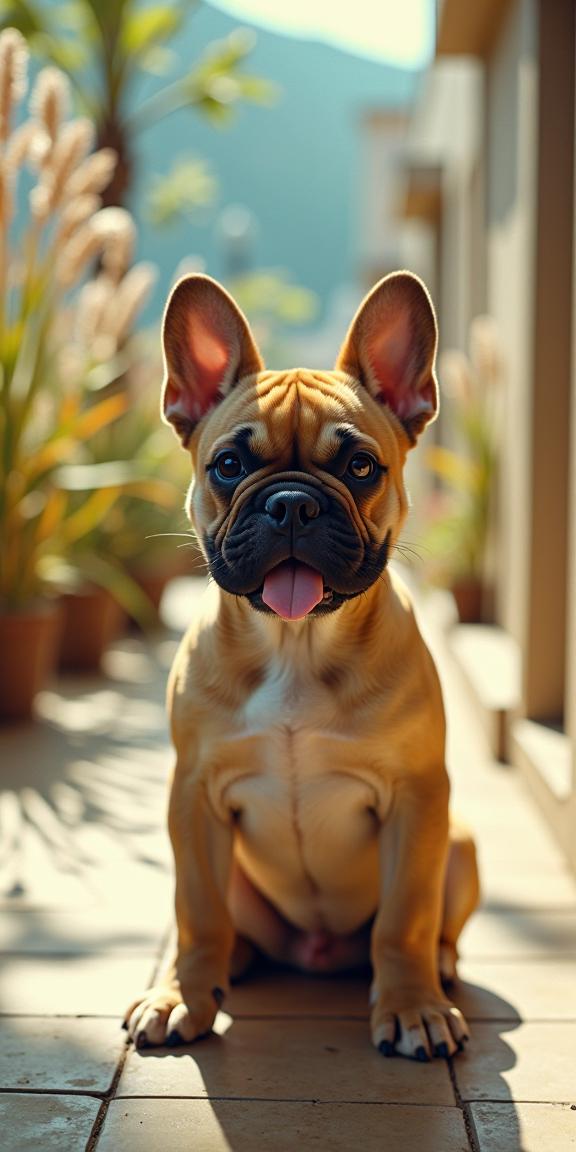 art by Gu Hongzhong and Dorothea Sharp , photograph, Rule of Thirds, shot from behind of a Rich Cool Bulldog Puppy