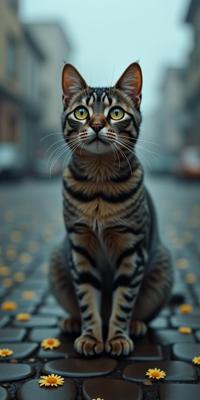 photograph, insane details, extreme close up shot of a American Shorthair Cat , the American Shorthair Cat is very Irresistible and Foggy