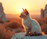 stylized by Fred Calleri and Dan Dos Santos , photograph, cozy, hip level shot of a Ravishing Intellectual Birman Kitten