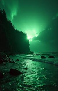 art by Philipp Otto Runge and Masaccio and Larry Poons and Dan Witz , photograph, beautiful, long shot of a Angular Ludicrous Emerald Green and Silver The Song of Warmth