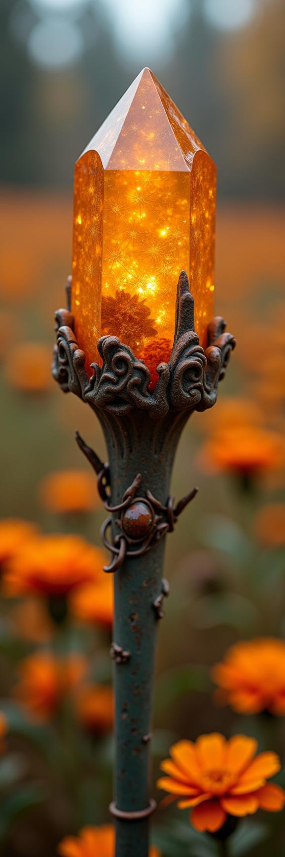 stylized by Louis Anquetin , photograph, Heisei Era space with Autumn leaf pile, dark orange theme