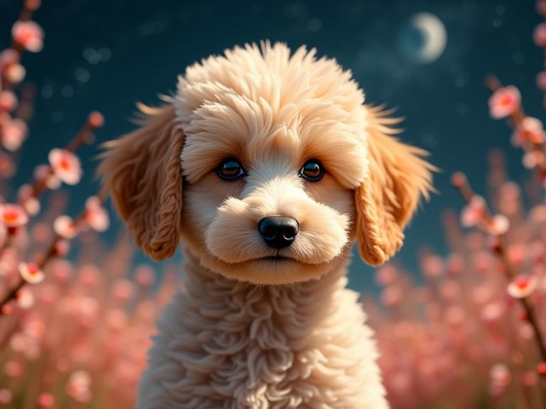 photograph, Golden ratio, Rule of Thirds, Fashion shot of a Tight Gorgeous Poodle Puppy of Mirrors