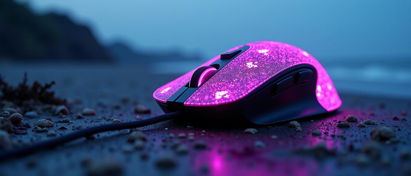 by J Scott Campbell and Jos Garnelo and Brandon Mably , photograph, stylized, cinematic shot of a Elder Haunted deep red Asian Computer mouse