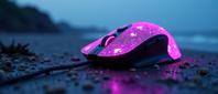 by J Scott Campbell and Jos Garnelo and Brandon Mably , photograph, stylized, cinematic shot of a Elder Haunted deep red Asian Computer mouse