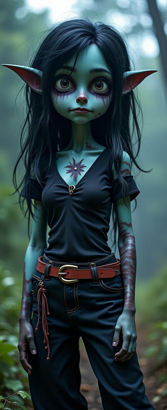 photograph, stylized, over the shoulder shot of a large Honduran Lich king Girl of Chaos , the Female is very Parched and Shadowy