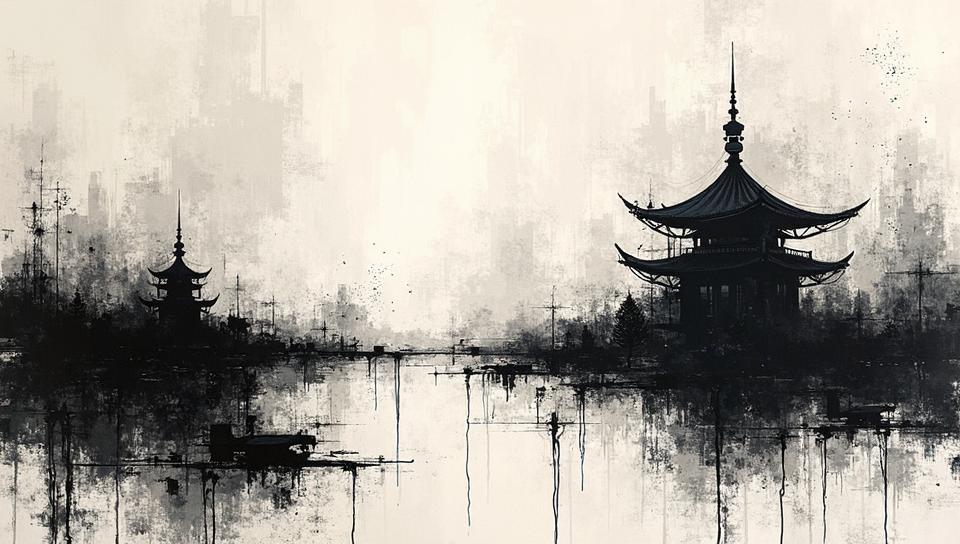 designed by Franz Kline , Tinkercore, Yuan Dynasty Space Age Spellbook , it is Ultrarealistic and Quirky