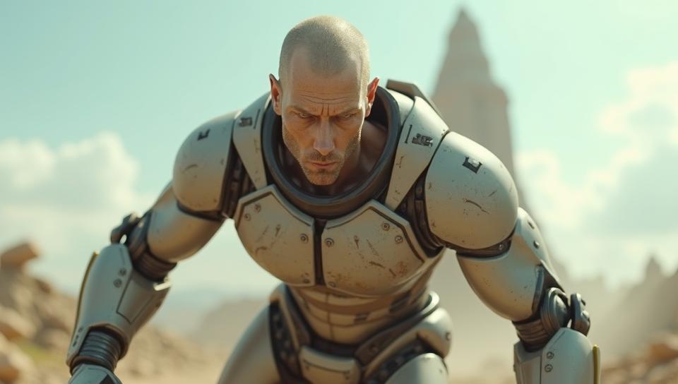 D Game art, Male Robot, Dirty, Bald hair