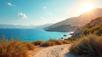 landscape of a Unappealing Dynamic Mediterranean, Sunny, Fairy Tale, Side lighting