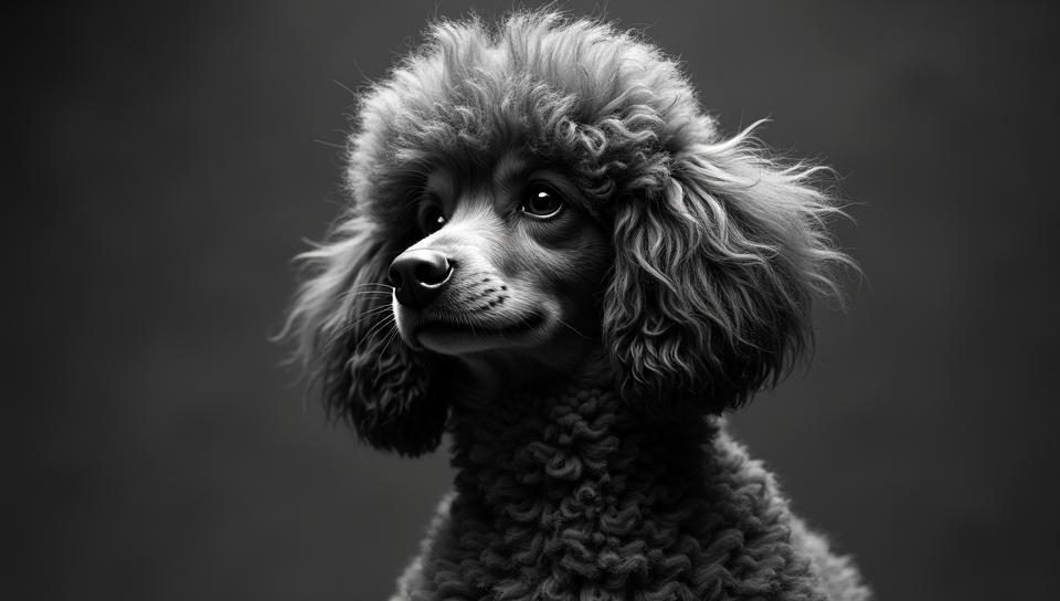 majestic, angle from below of a Basic Vibrant Poodle Labrador Retriever , Very wide view, Ultra Detailed